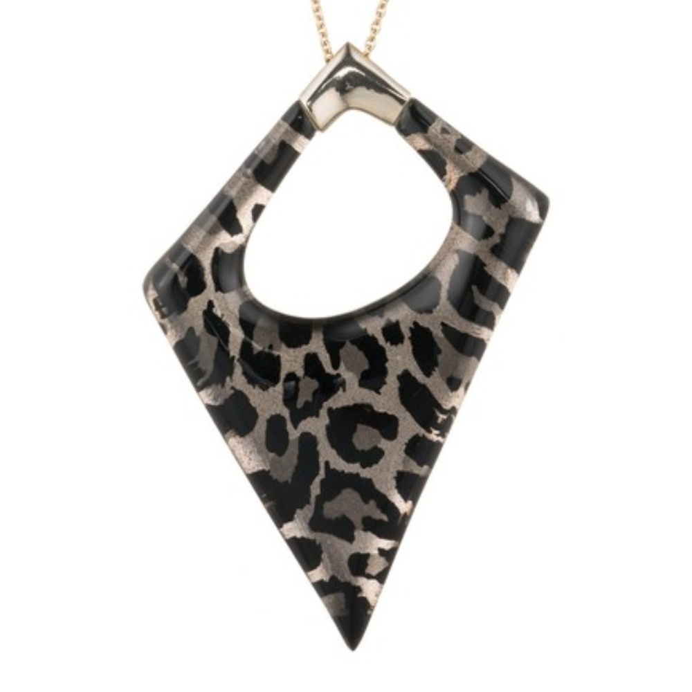 Alexis Bittar Asymmetrical Panther Print Lucite